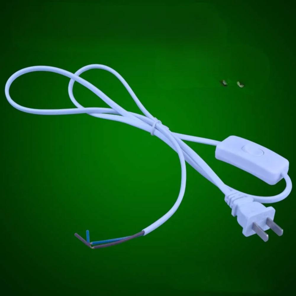 Black/White EU/US Pulg Electric Wire Lamp Switch Cable International Standard Power Cord with Switch Plug Copper Wire