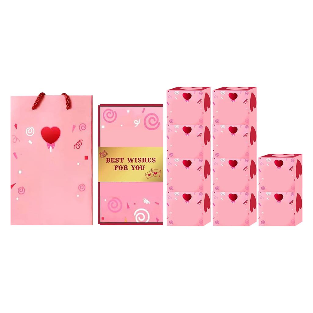 Valentine's Day Surprise Gift Box, Exploding Gift Box, DIY Gift Bag, Heart,Shaped ,Up Greeting Card, Suitable For Anniversaries