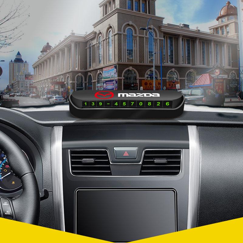 Stylizacja Samochodu Tymczasowa Karta Parkingowa Karta z Numerem Telefonu Tabliczka z Numerem Telefonu Dla Mazda 3 6 CX5 2 CX3 CX9 MX5 RX8 Axela Demio MS CX5 Axela Demio Atenza
