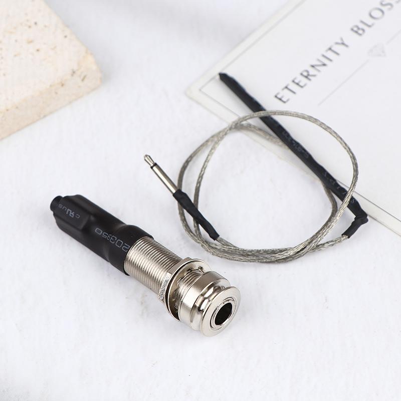 Universal 6.35Mm Pickup Guitar Endpin Preamp Pickup Bridge Saddle Piezo 6.35Mm Jack Socket With Ukulele Cylinder Acoustic Pickup