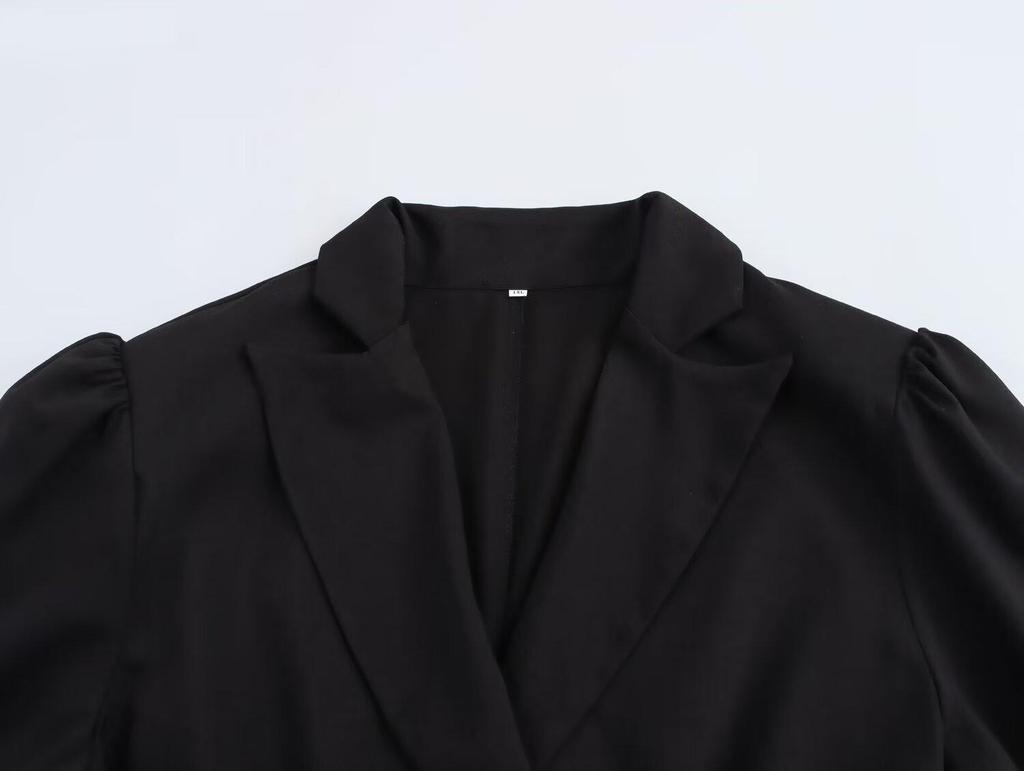 Spring 2025 Plus Size Women's Lace Patchwork Double-Breasted Suit Dress