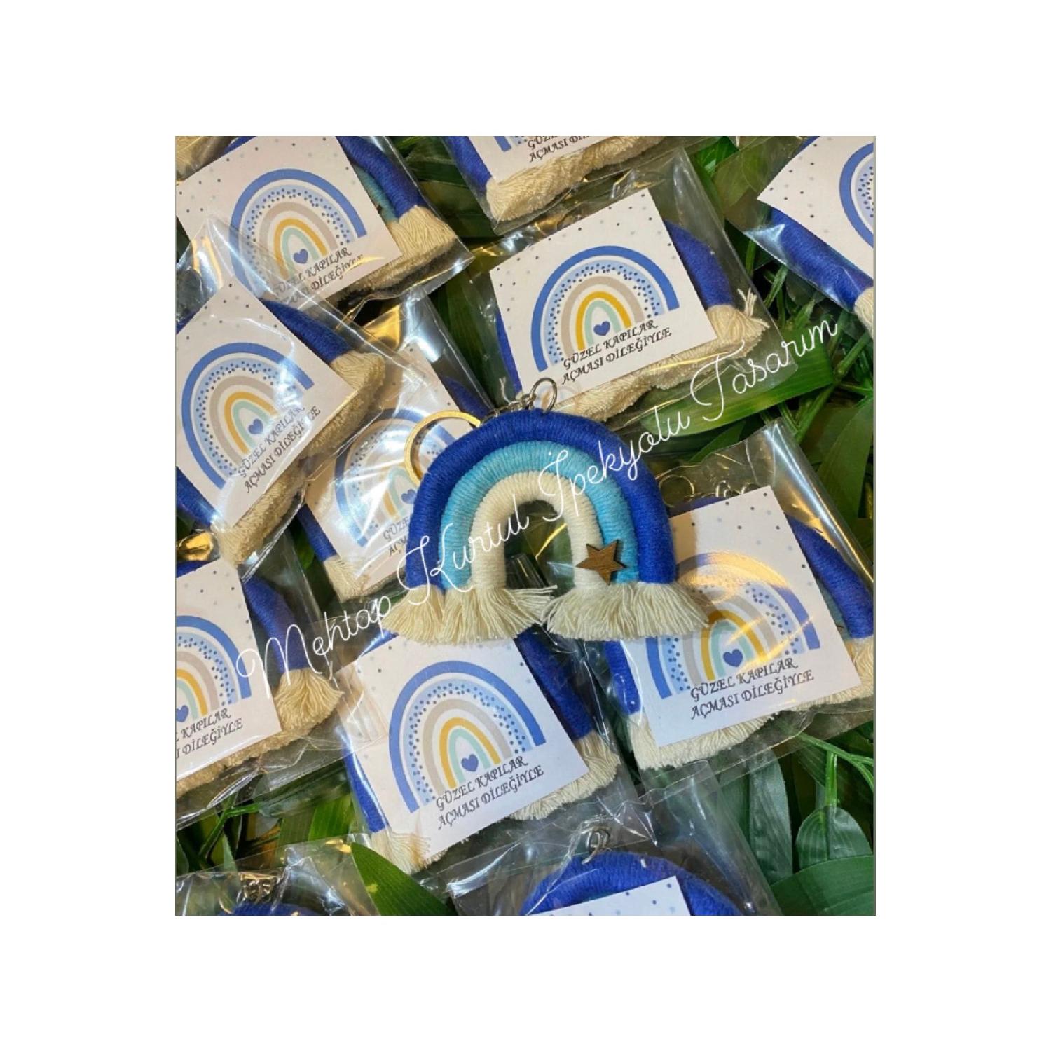 

Макраме Радужный брелок для детского подарка на вечеринку со звездами, синий, 25 шт. синий