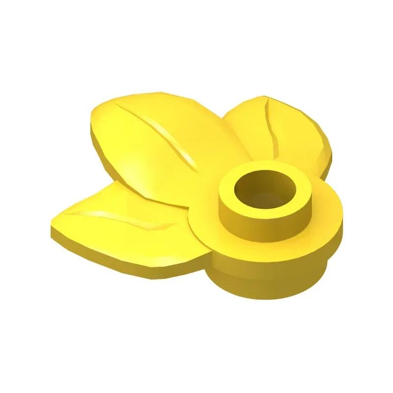 100pcs Plant leaf #32607 1x1 round brick featuring 3 leafs Building Blocks Attachments DO-IT-YOURSELF Components Works With Lego Bricks