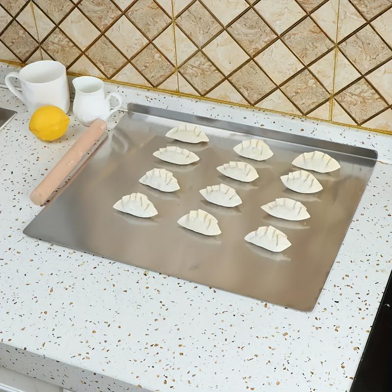 Extra Large Stainless Steel Rolling Chopping Board Double-Sided, Durable Kitchen Countertop Protector for Home Cooks, Culinary Chopping Board
