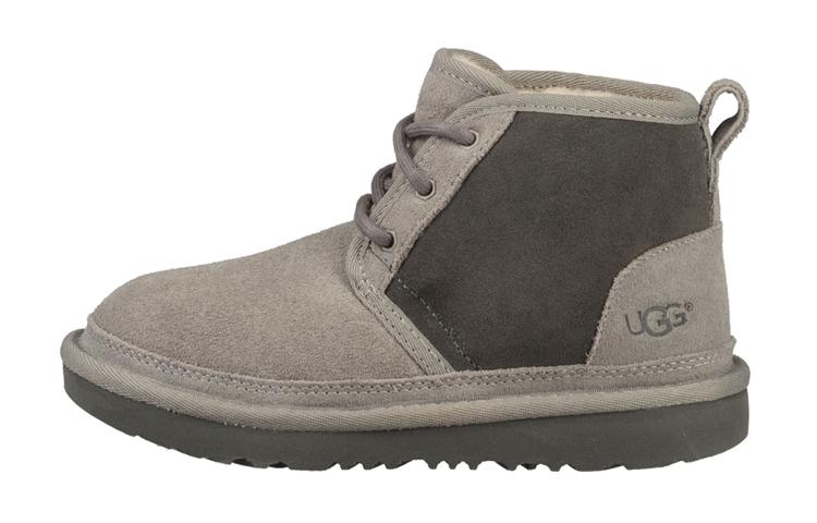 UGG Neumel Suede Comfortable Thermal Fleece Lined Ankle Length Snow Boots Gray Teenagers 1017320K-CHRC 35