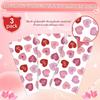 3 Pcs Valentines Day Tablecloth, Pink Love Heart Plastic Table Cover, Valentines Disposable Rectangle Table Cloth for Valentine’s Day Wedding