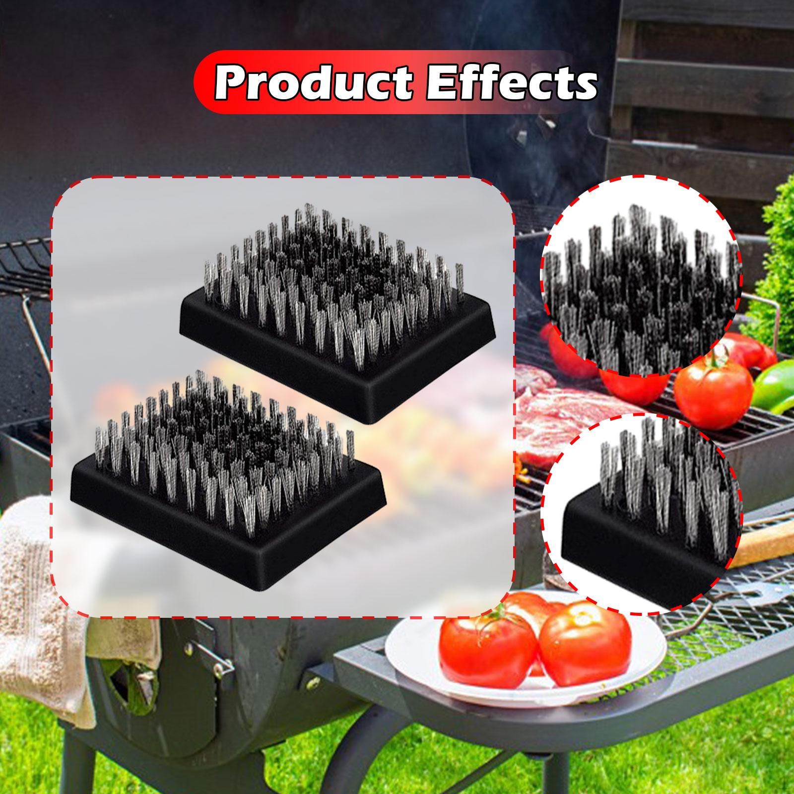 

2 Pieces Stainless Steel Grill Brushes Wire Outdoor Easy Grip Lightweight BBQ