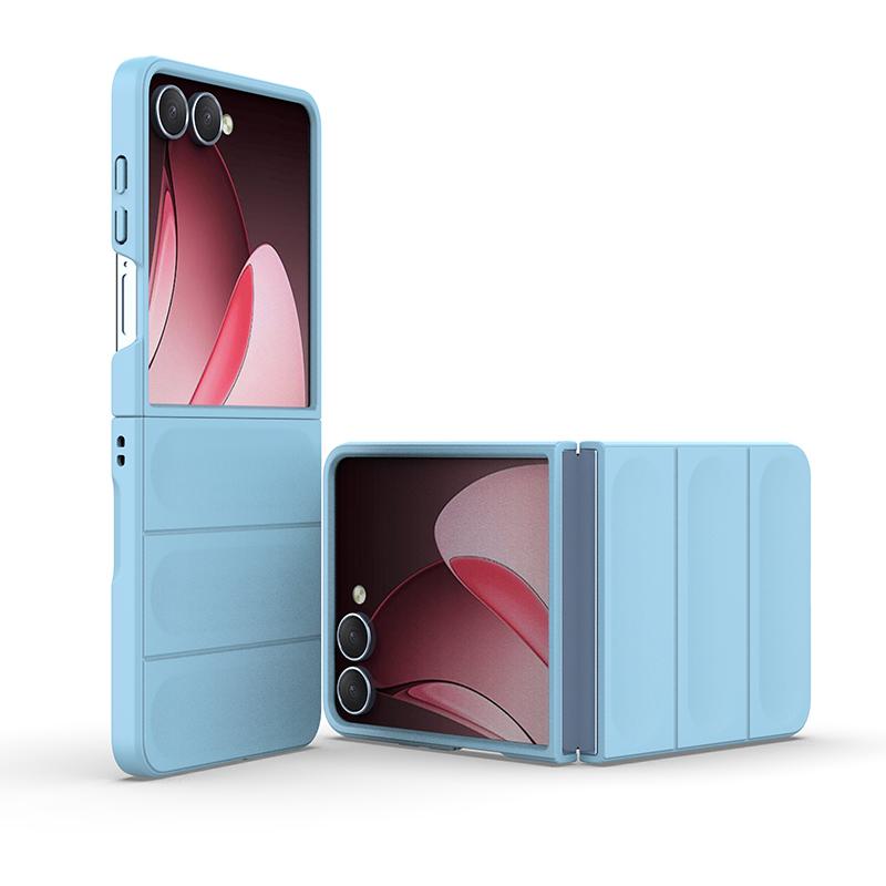 For Samsung Galaxy Z Flip 7 Case Anti-Slip Anti-Fingerprint Shockproof PC Hard Raised Lips Protection Foldable Phone Back Cover