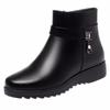 Vielseitige Schneestiefel mit flacher Sohle für Damen, neue Winter-Kurzstiefel, gefütterte, verdickte Baumwollschuhe, bequeme Stiefel mit weicher Sohle, Lederschuhe