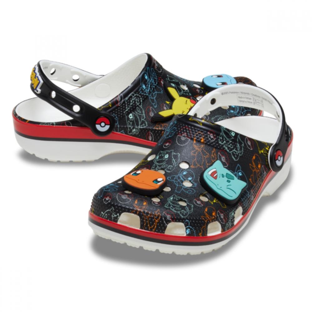Crocs Unisex Pokemon Print Classic Clog 211343 90h Crocs Sandals Slippers Gibbitz Pikachu...