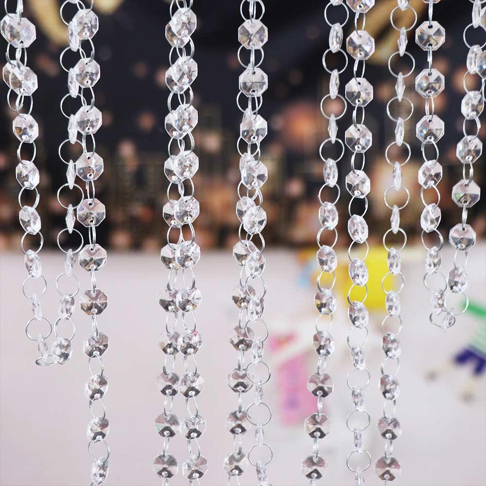 Delicate Octagonal DIY Crystal Bead Garland Wedding Decoration Pendant Curtain