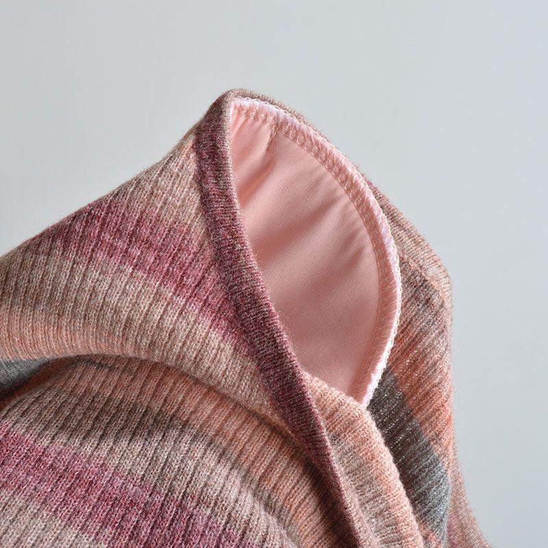 Color Stripe Round Neck Pullover Knit Women Clothes Spring and Autumn Gyaru Slim Fit Short Waist Lace-up Bottoming Shirt Top