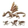 Yousheng Vintage Winged Dragon Brass Ornaments Copper Dragon with Wing Figurine Collectible Bronze Carved Sculpture for Living Room Bookshelf Desktop