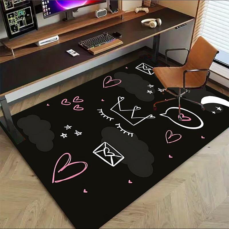 love crown Pattern Area Rug, Office Carpet Indoor Outdoor Entrance Doormat, Non-Slip Soft And Comfortable, Living Room, c122008