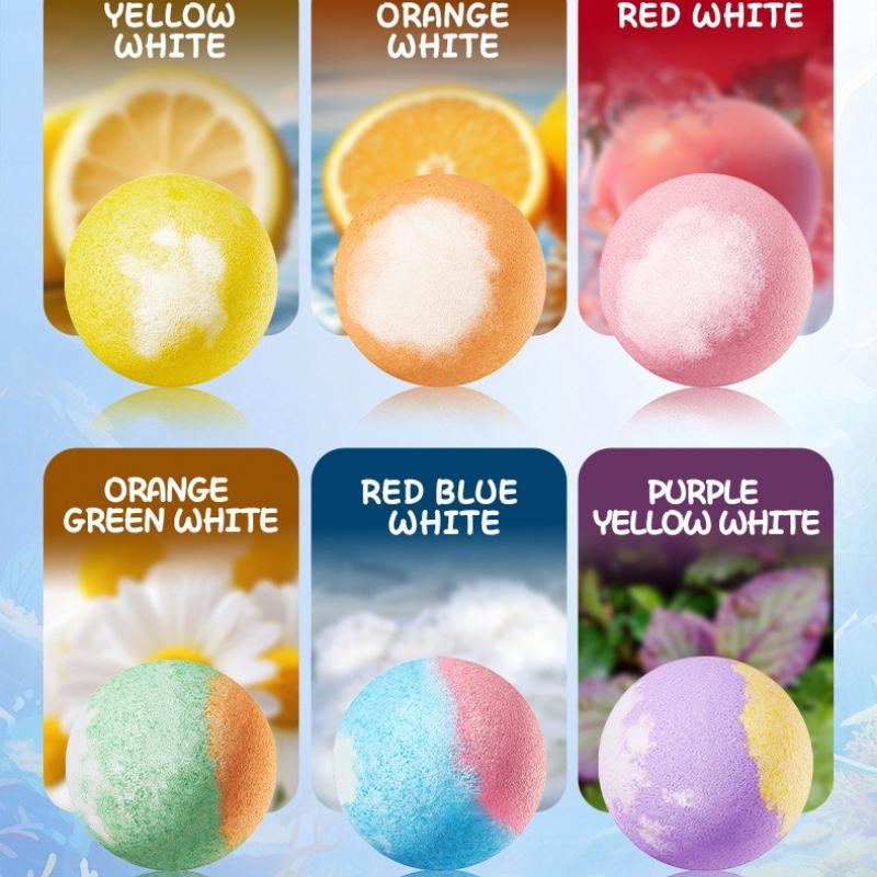 Blueberry Fragrance Bath Salt Ball - Blue and White (Sunken Ball) Naked, Clean Bath Salt Ball