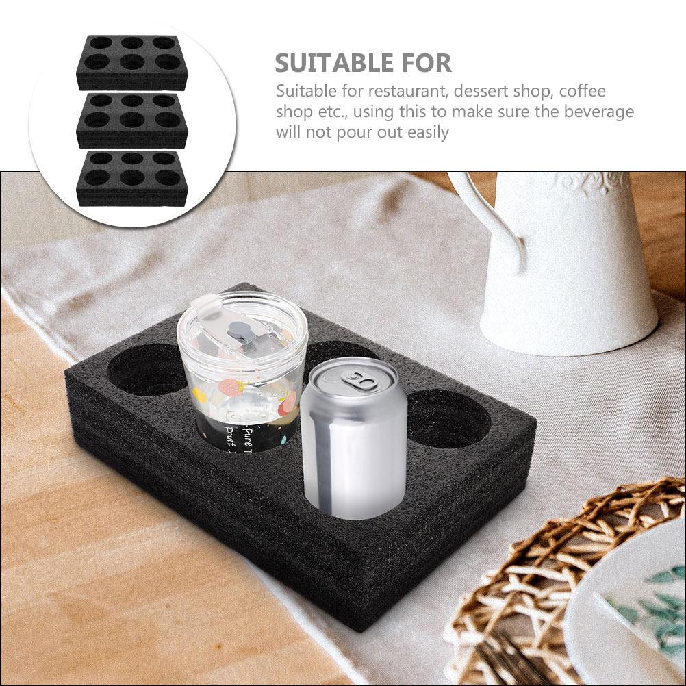 3Pcs Stable Cup Carrier Trays 6-Hole Takeout Cup Holder for Restaurant Dessert Shop Milk Tea Coffee Cold Drink Delivery Safety