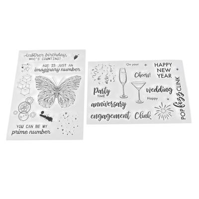 2Pcs Clear Stamp Set  Clear Imprint Healthy Nonirritating Recyclable Practical Transparent Stamps