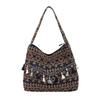 New shoulder bag ethnic style bag women's 2025 new bohemian style tassel large capacity tote bag women's bag