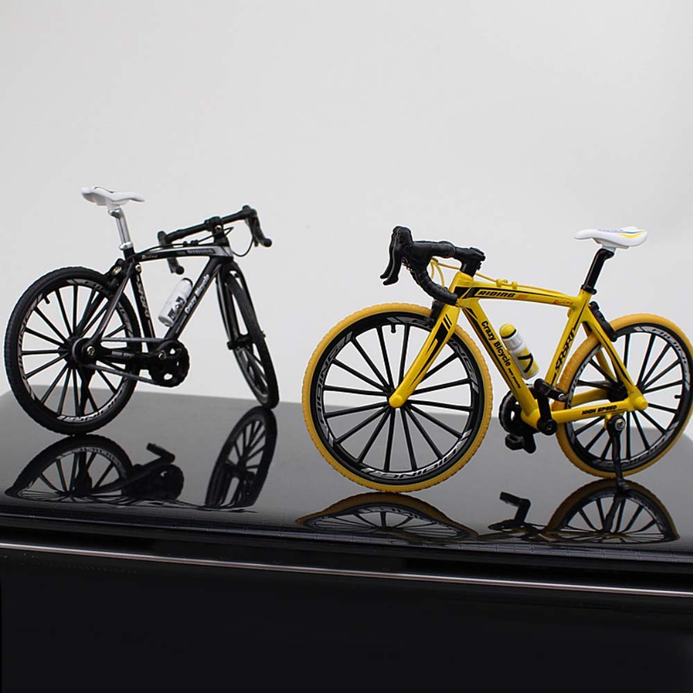 MORYTRADE Bicycle Toy Road Bike Model Diecast Car Road Racer Assembly Type Yellow