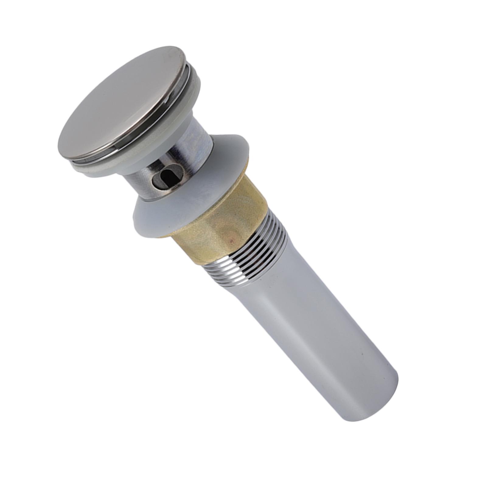 

Faucet Sink Pop Up Drain Stopper Press Bounce Drain Electroplating Stainless Steel Wash Basin Drain with Strainer