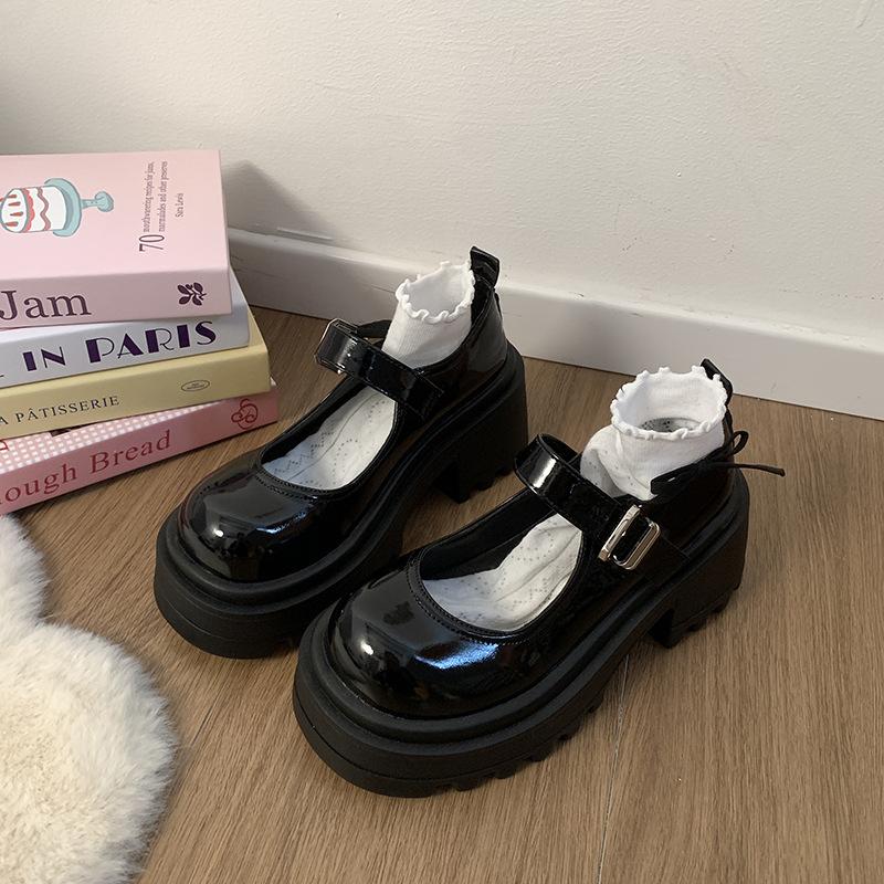 

Черные туфли-лодочки на платформе и во французском стиле с юбкой, женские, летние, 2025 года, с круглым носком, туфли Мэри Джейн с неглубоким горлом 39 чёрный