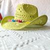8 Colors Cowboy Straw Hat Hand-Woven Hollow Men'S And Women'S Summer Sun Hat Jazz Straw Hat Western Cowboy Hat Sombrero