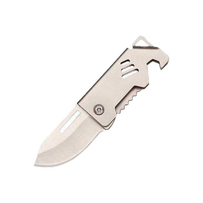 Portable Stainless Steel Folding Keychain Knife for Box Opening and Fruit Cutting