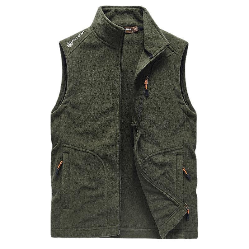 Uformell Vest Herre Vår og Høst Fleece Ermeløs Fleecevest Utendørs Fleecevest Vest Vest Vest Sportsjakke