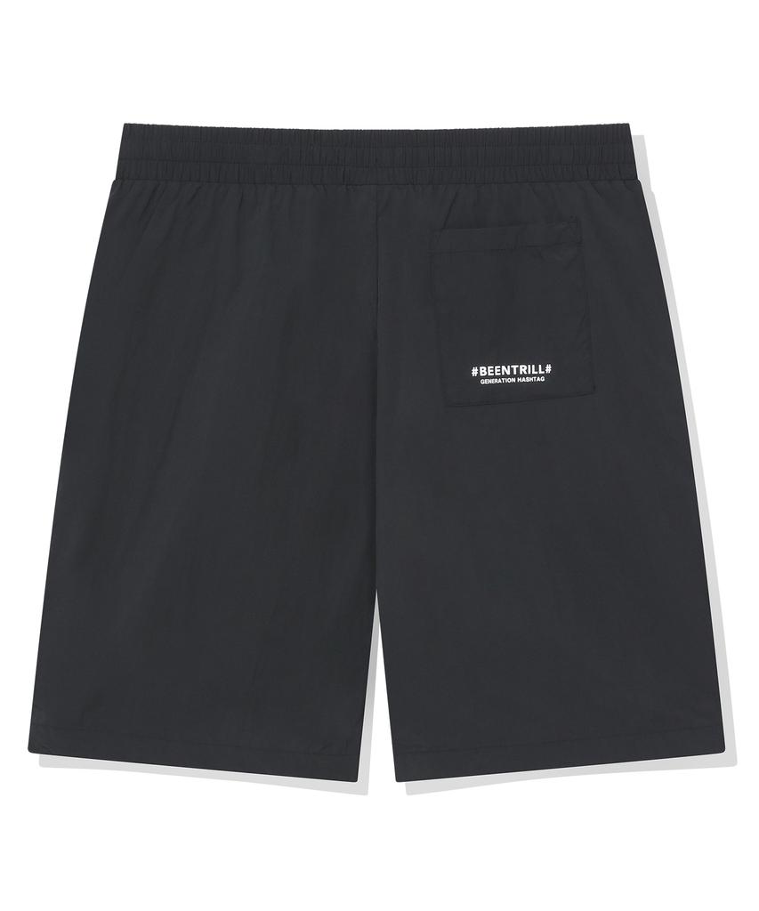 BEENTRILL Essentials Small Logo Woven Shorts (Black)
