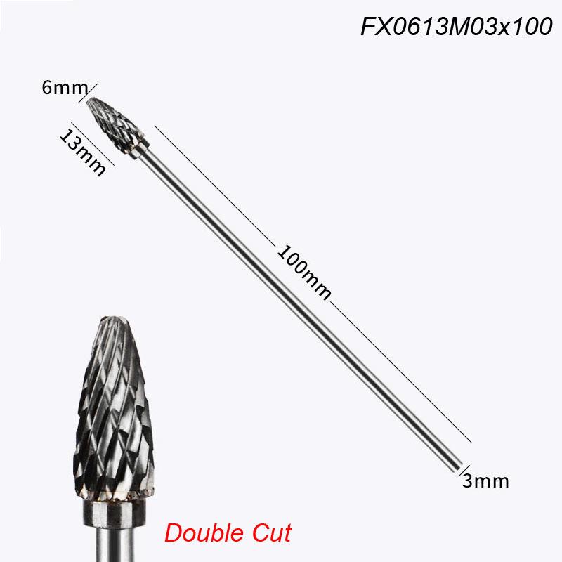 Extra Long 100mm Rotary Rasp File Carving Grinder Abrasive Tools Carbide Burr Alloy Bits Milling Cutter Drill For Metal Wook