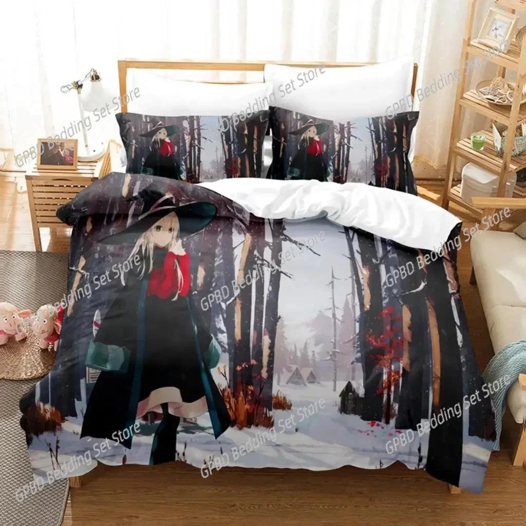 Comforter 3D Print Anime Girl The Journey Of Elaina Bedding Set Bedroom Soft Modern S Comefortable Quilt
