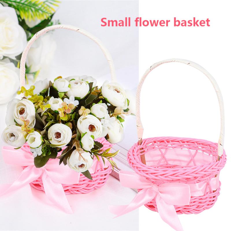 2/3/4PCS Picnic Basket Environmentally Friendly Adopt High-quality Plastic Rattan Material Handwork Holiday Decoration Portable