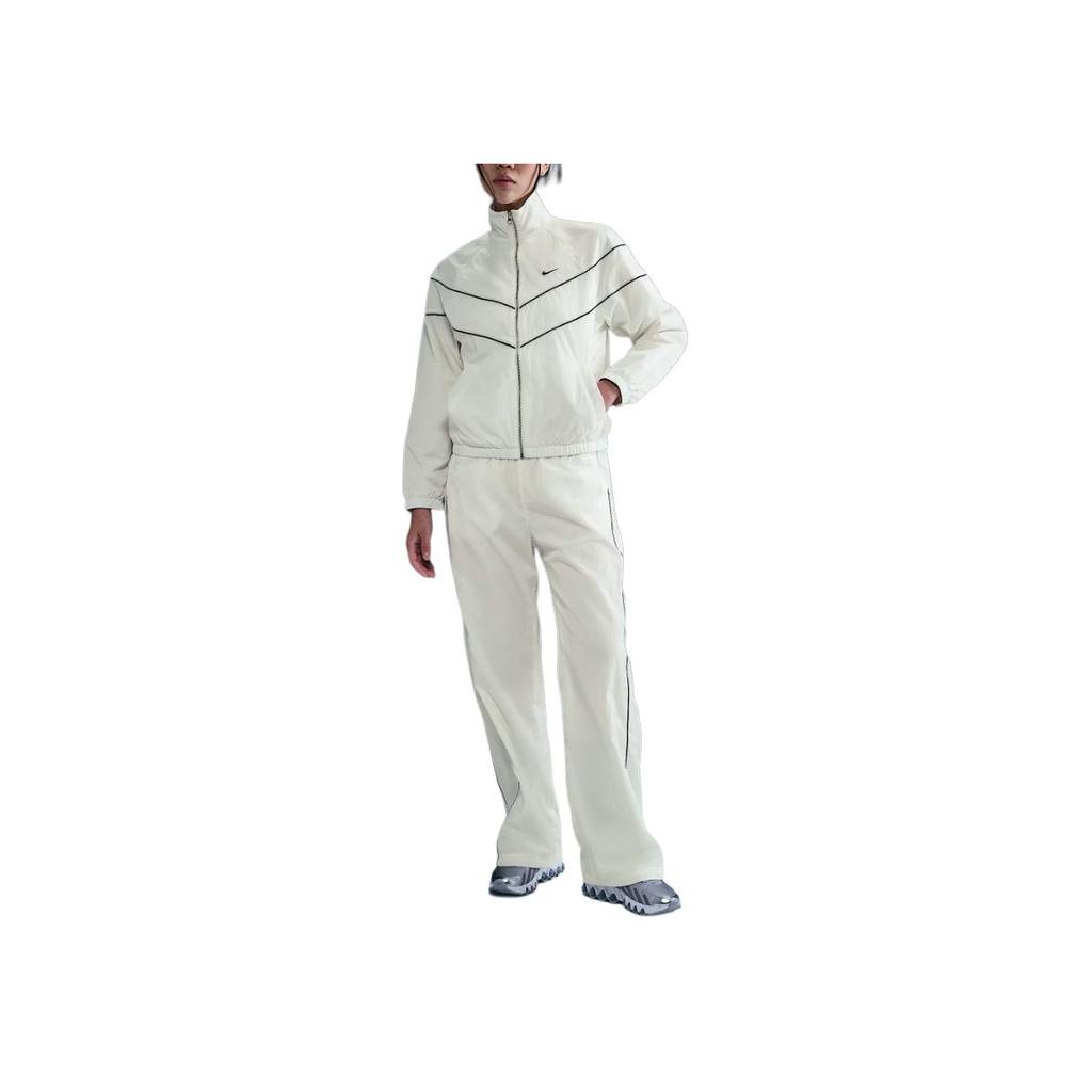 Nike Logo Stripe Zipper Loose Long Sleeve Jacket Women jackets Sail FV6305-135