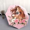 Automatic Folding Umbrella A Horse Surrounded by and White . Portable Collapsible Design, Casual Outdoor Accessory, for All S