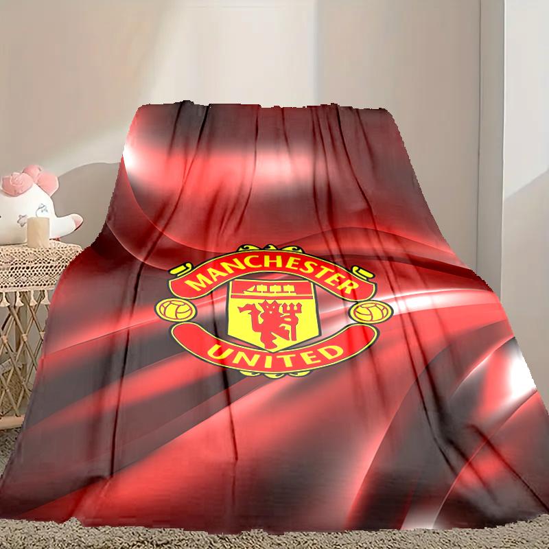 1pc Comfortable Home Print Throw Blanket, Manchester United Manchester City Blanket For Bed and Sofa Use, Special Present For Family