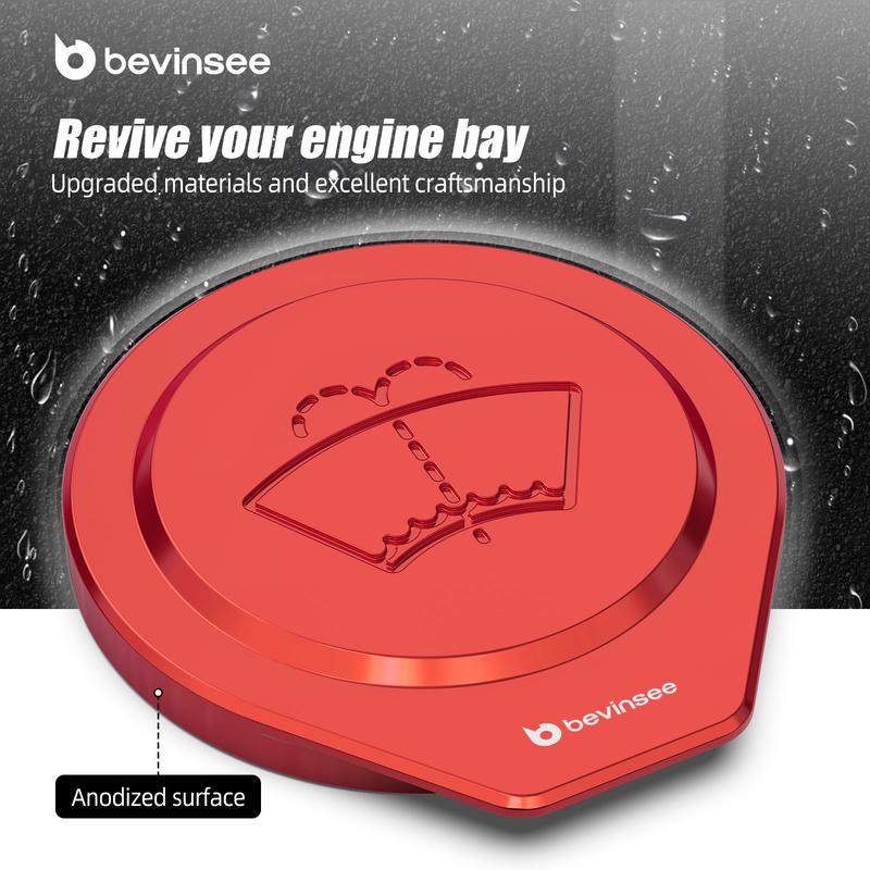 BEVINSEE Aluminum Washer Fluid Reservoir Cap for BMW E90 E91 E92 E93 E87 E82 E81 E88 X1 E84, Replace for 61667264145
