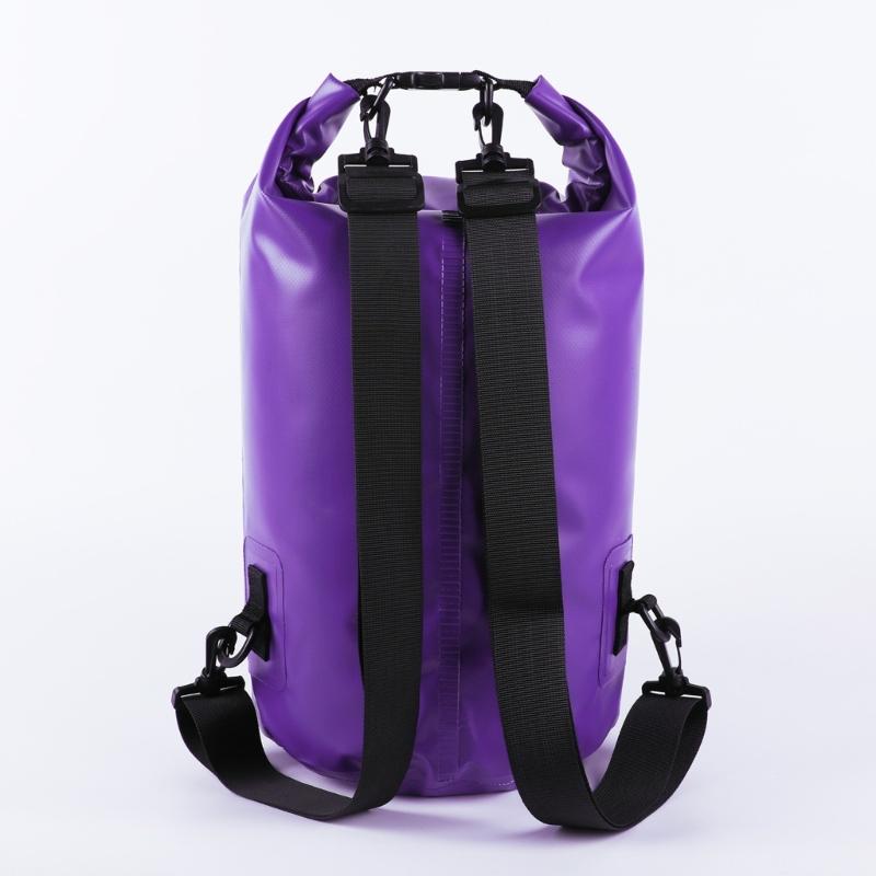 Practical Outdoor Waterproof Dry Backpacks Tear Resistant PVC Storage Bag Adjustable Shoulder Strap For Hiking