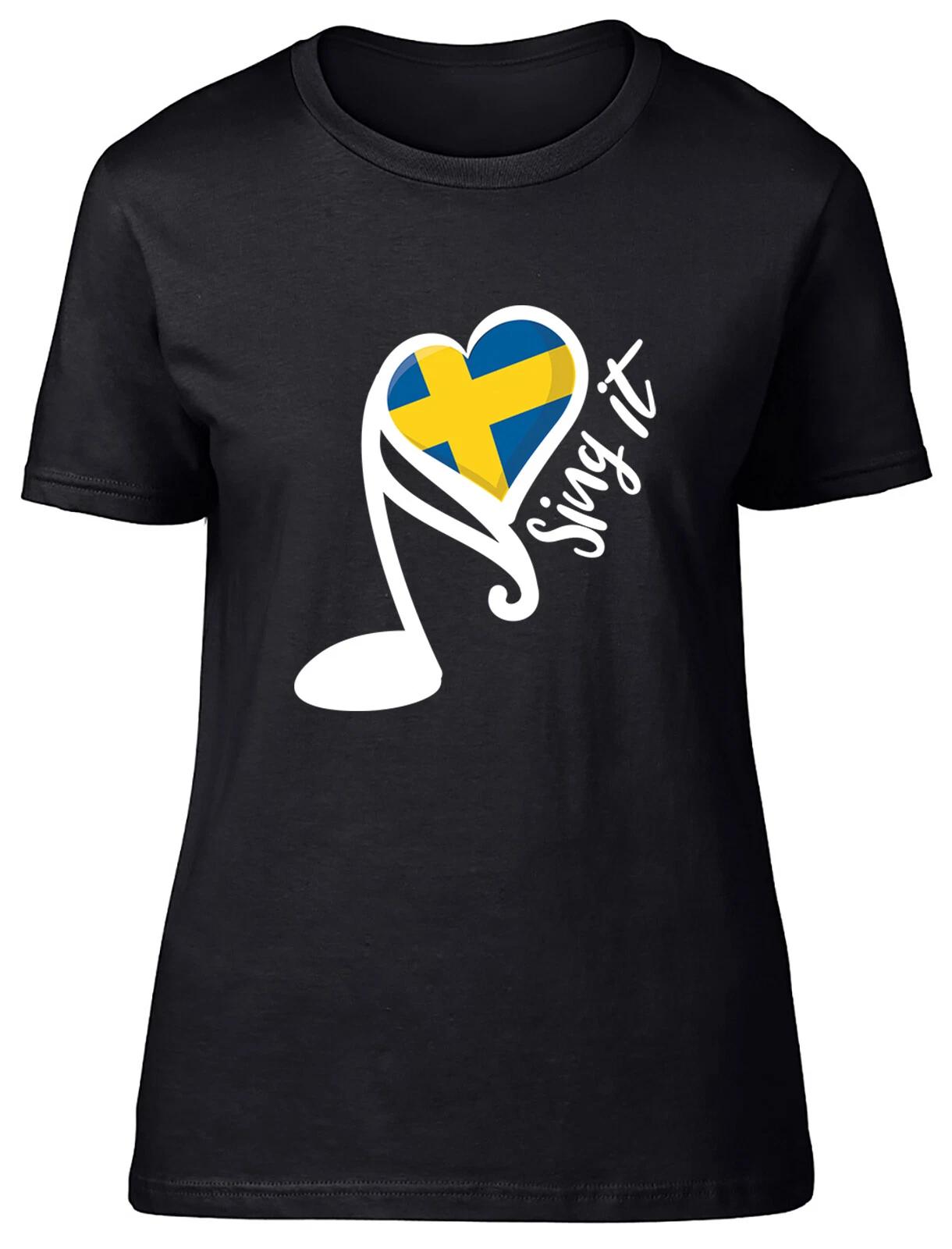 Sweden Song Contest Womens T-Shirt Music Singing Ladies Gift Tee XXXL