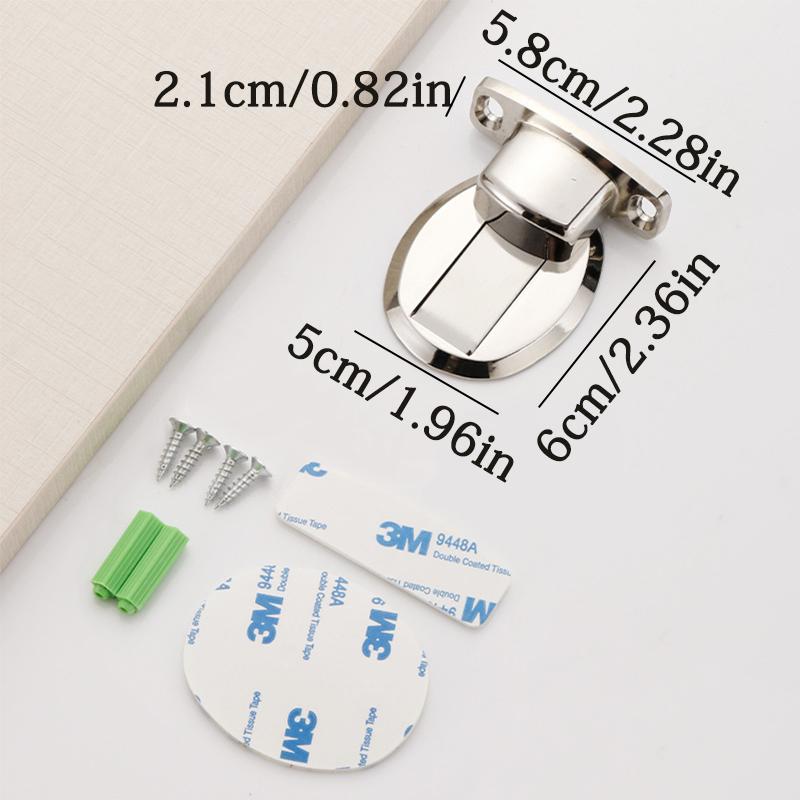 Stainless Steel Punch Free Invisible Door Stop Strong Magnetic Household Bedroom Bathroom Anti Collision Furniture Hardware
