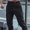 Men Pants Drawstring Elastic Waist Ankle-banded with Side Pocket Solid Color Jogging Training Fitness Long Trousers Casual Sport Sweatpants