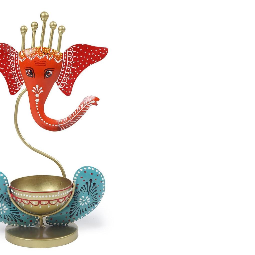 Lord Ganesha Idol Tea Light Holder l Tea Light Holder for Home Decoration, Pooja Room | Corporate Gift Items l Tabletop Gifts for Office Desk