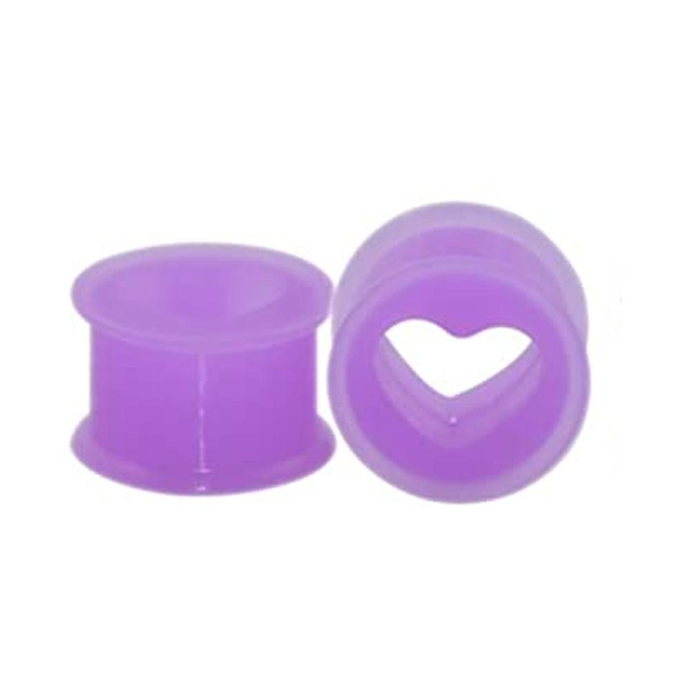1 Paar Herz Weiche Flexible Silikon Ohrstöpsel Doppelt Gewölbte Dehner Flesh Tunnels Körperschmuck 6-20mm Mehrere Farben