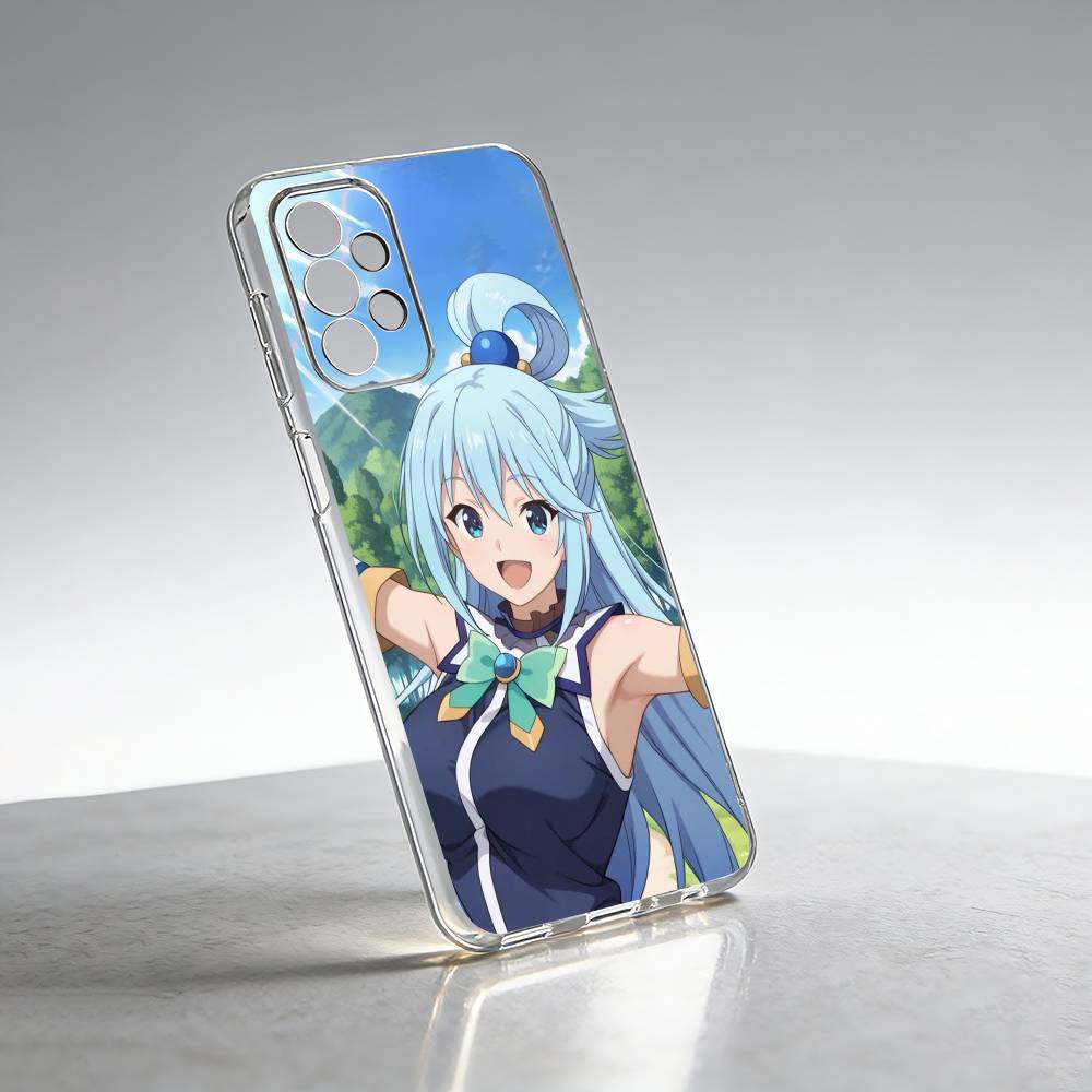 A-Aqua Anime KonoSubaS-S Phone Case Transparent Silicone Soft For Samsung S25,S24,S21,S22,S23,S30,Ultra,S20,Plus,Fe