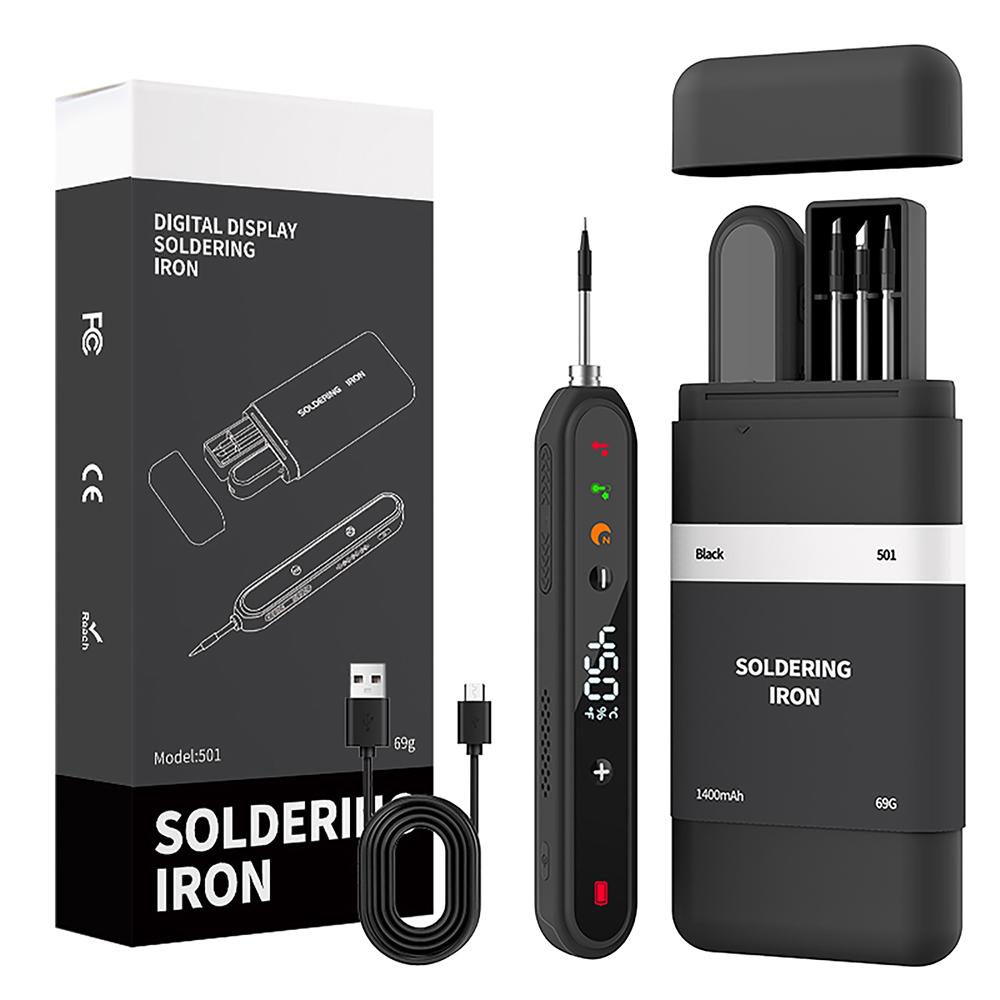 USB Smart Soldering Iron Temperature Adjustable Type-C Wireless Mini Welding Pen 181-111℃ Fast Heating Soldering Tip DIY Welding