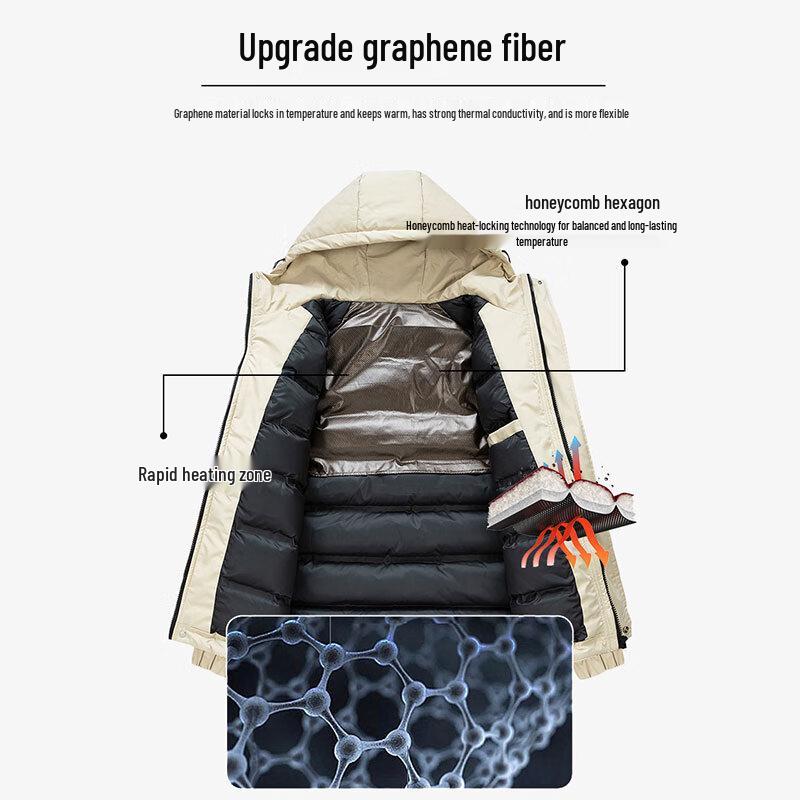 ROMON Men's Graphene Padded Hooded Winter Jacket