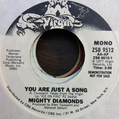 7inch Record MIGHTY DIAMONDS  You Are Just A Song ZS89512PROMO Virgin 1977 US Reggae Ska  Dub Used