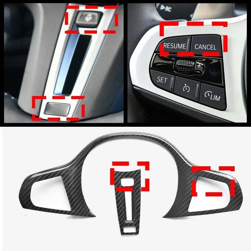 For BMW 1 2 3 4 5 Series G30 G32 G42 G14 G01 G02 G05 G06 G07 G20 G22 G26 G29 G80 Carbon Fiber Steering Wheel Cover Trim Decor