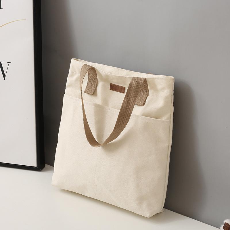 Spacious Canvas Crossbody Bag for College Students - Versatile Korean & Japanese Style