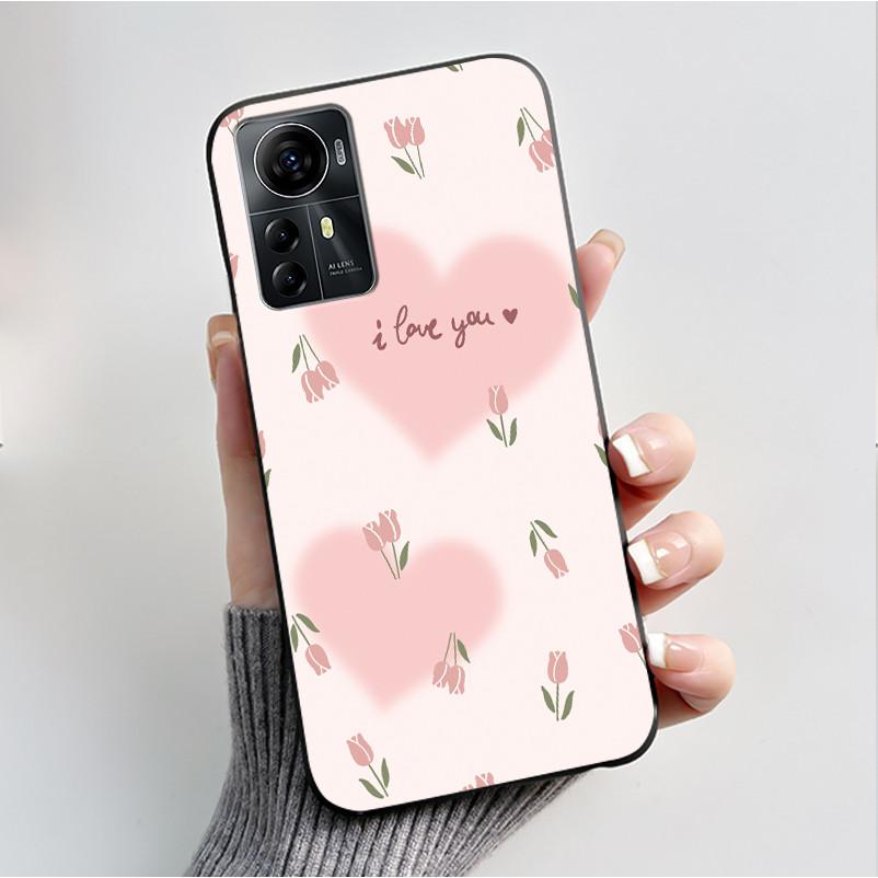 Für ZTE Blade A72S A7050 Hülle Für ZTE Blade V41 Smart Cover Luxus Mode Schmetterling Blume Silikon Weich Schwarz TPU Stoßfänger Schale