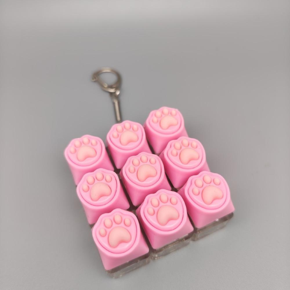 Luminated Button Cat Mechanical Keyboard Keyring Cat Paw Button Keycap Keychain  Boys